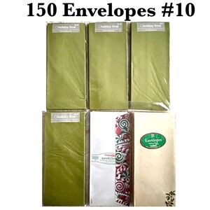 150 Long #10 Holiday Envelopes Packs Bundle Lot Office Greeting Stationary